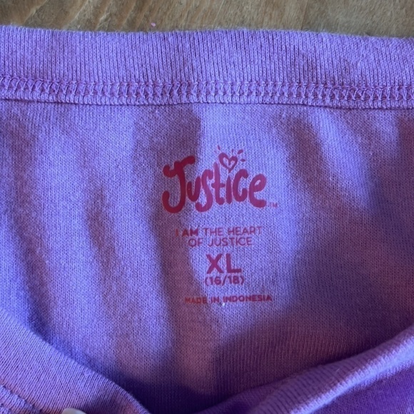 NWT Justice Long Sleeve Lace Hem Rib Tee Set of 2 Gray & Lilac XL 16/18 - Picture 8 of 11